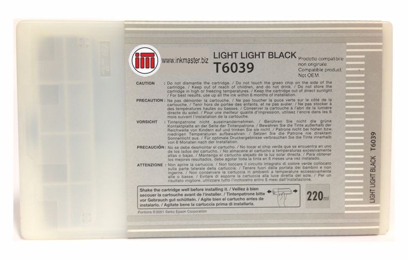 Cartuccia rigenerata EPSON  T6039 LIGHT LIGHT BLACK T6039 per Epson Stylus Pro 7800 7880 9800 9880