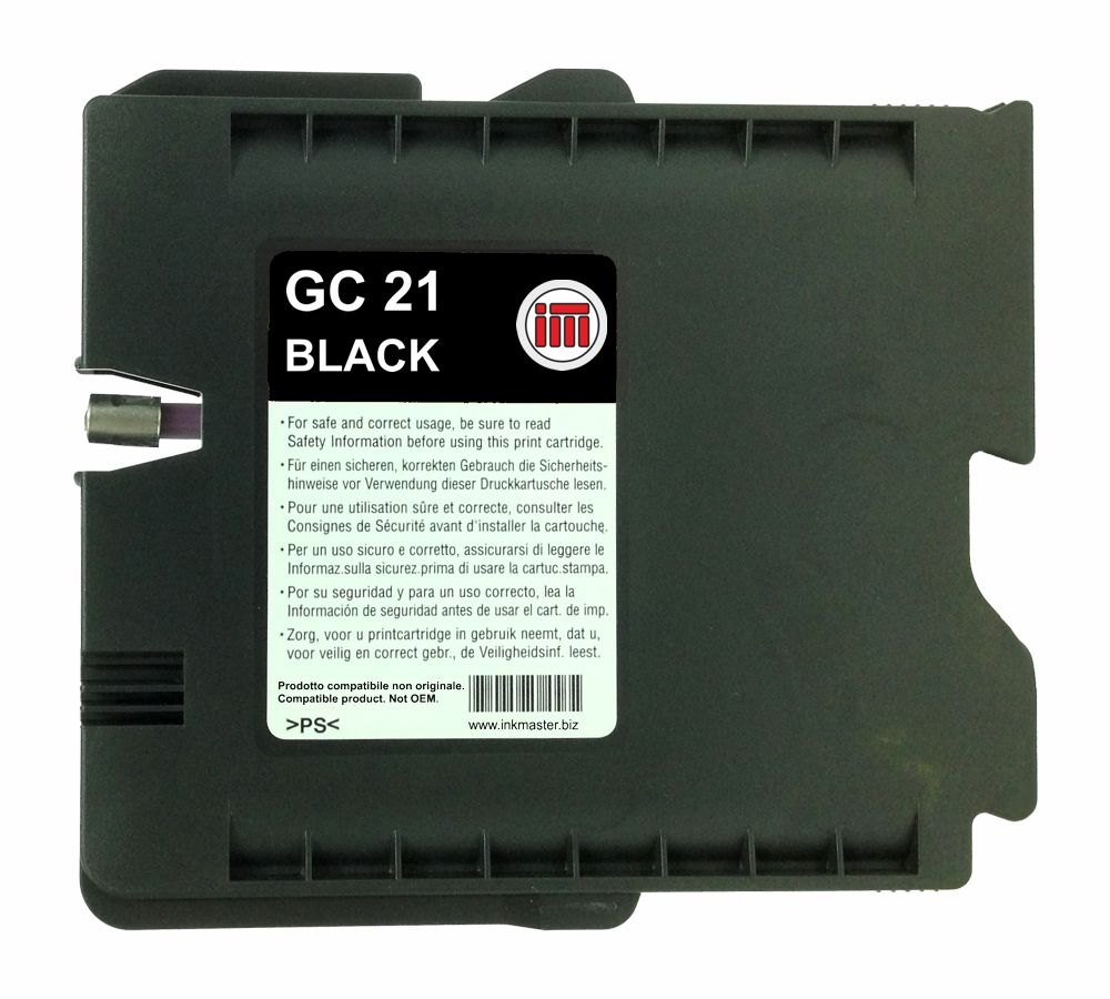 Cartuccia rigenerata RICOH GC21-K BLACK 1500pag. per Ricoh Gelsprinter GX2500 GX3000 GX3000S GX3000SF GX3050 GX3050N GX3050SFN GX5050 GX5050N GX7000