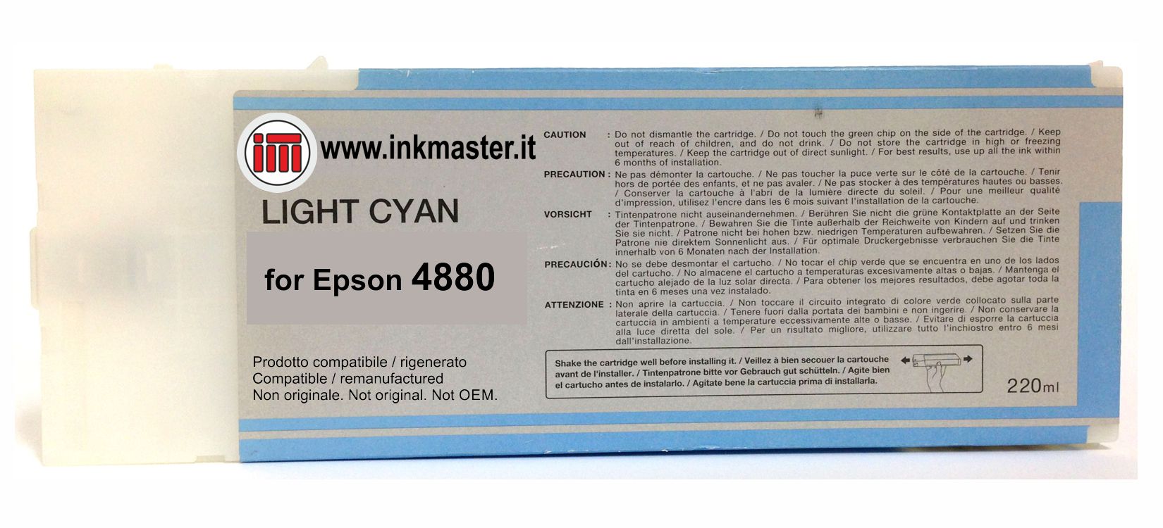 Cartuccia rigenerata EPSON T6065 LIGHT CYAN per Epson Stylus Pro 4880