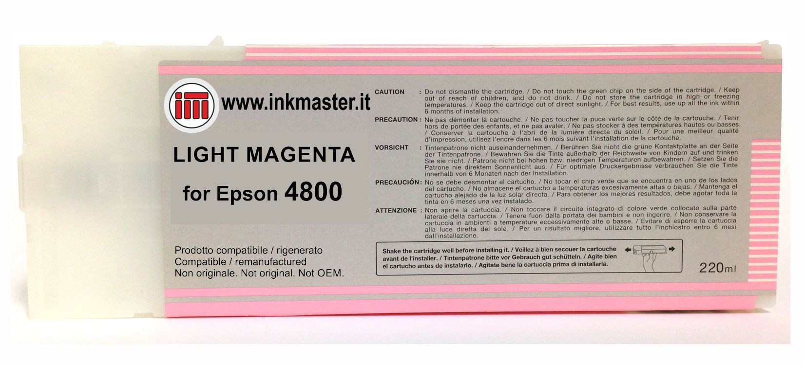 Cartuccia rigenerata EPSON T5656 T606C LIGHT MAGENTA per Epson Stylus Pro 4800