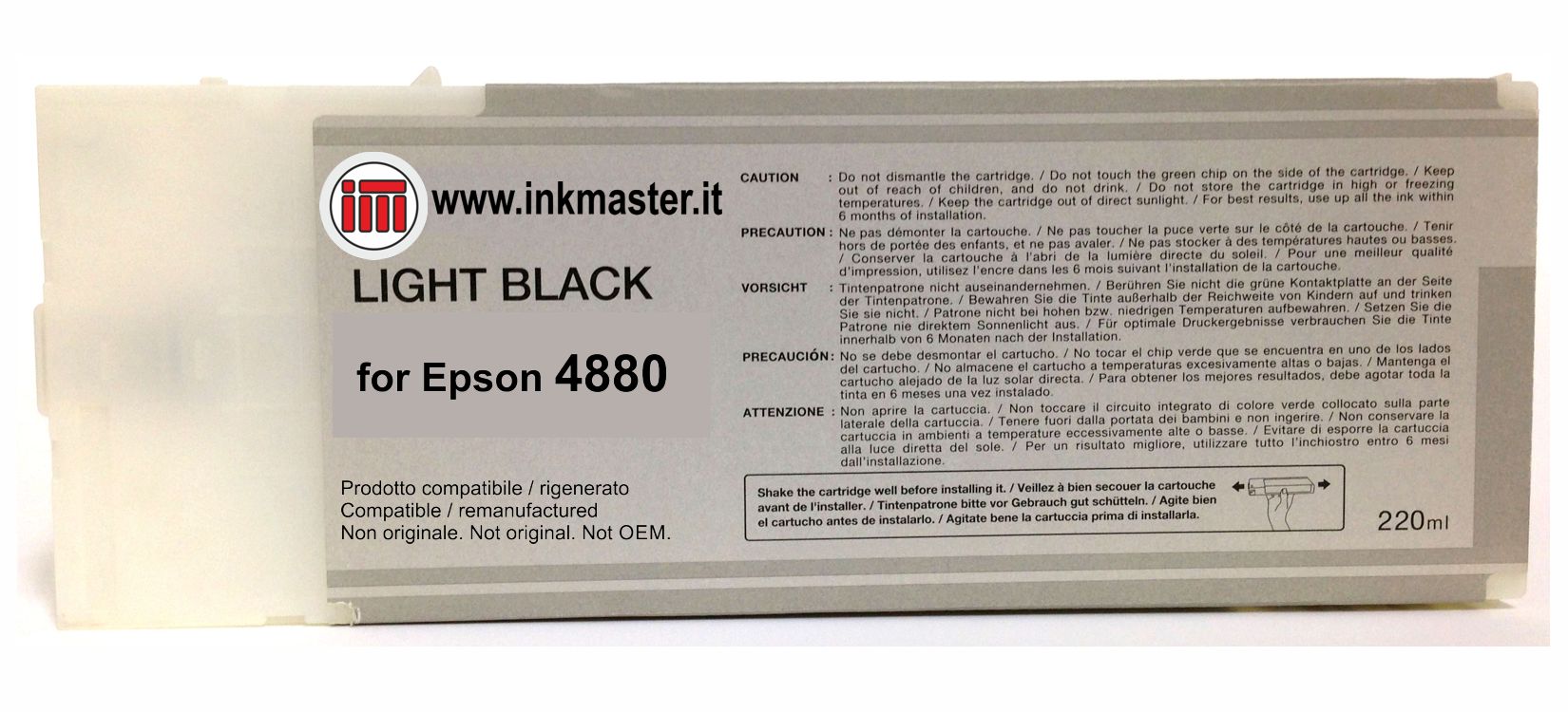 Cartuccia rigenerata EPSON T6067 LIGHT BLACK per Epson Stylus Pro 4880