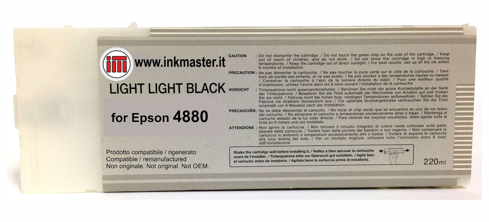 Cartuccia rigenerata EPSON T6069 LIGHT LIGHT BLACK per Epson Stylus Pro 4880
