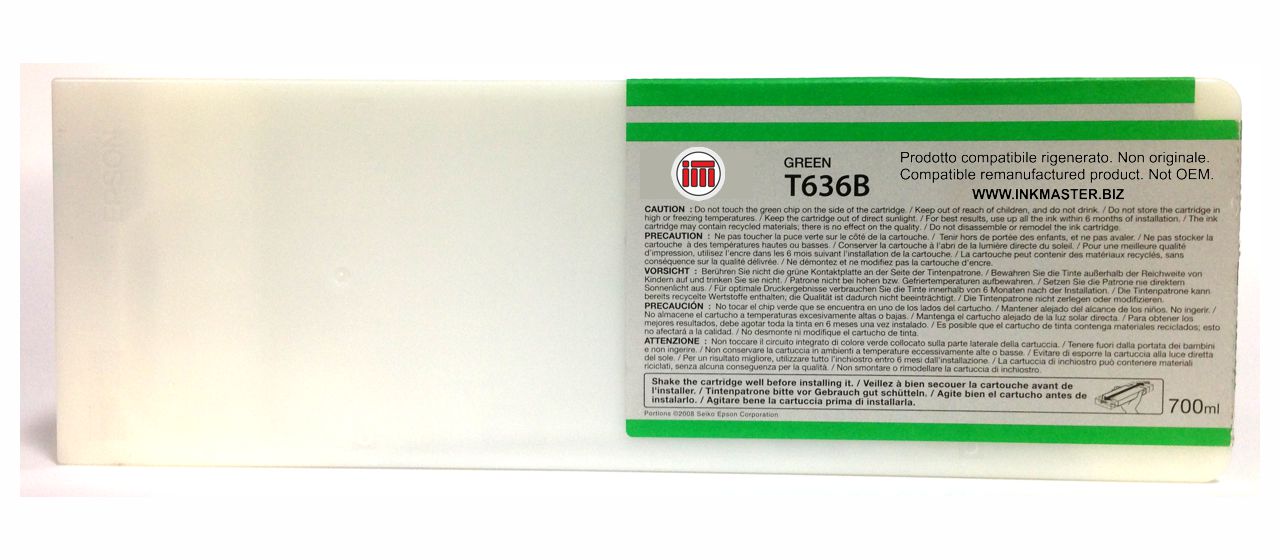 Cartuccia rigenerata EPSON T636B GREEN per Epson Stylus Pro 7700 7890 7900 9700 9890 9900