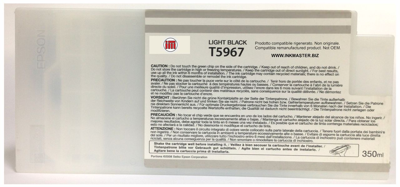 Cartuccia rigenerata EPSON T5967 LIGHT BLACK per Epson Stylus Pro 7700 7890 7900 9700 9890 9900