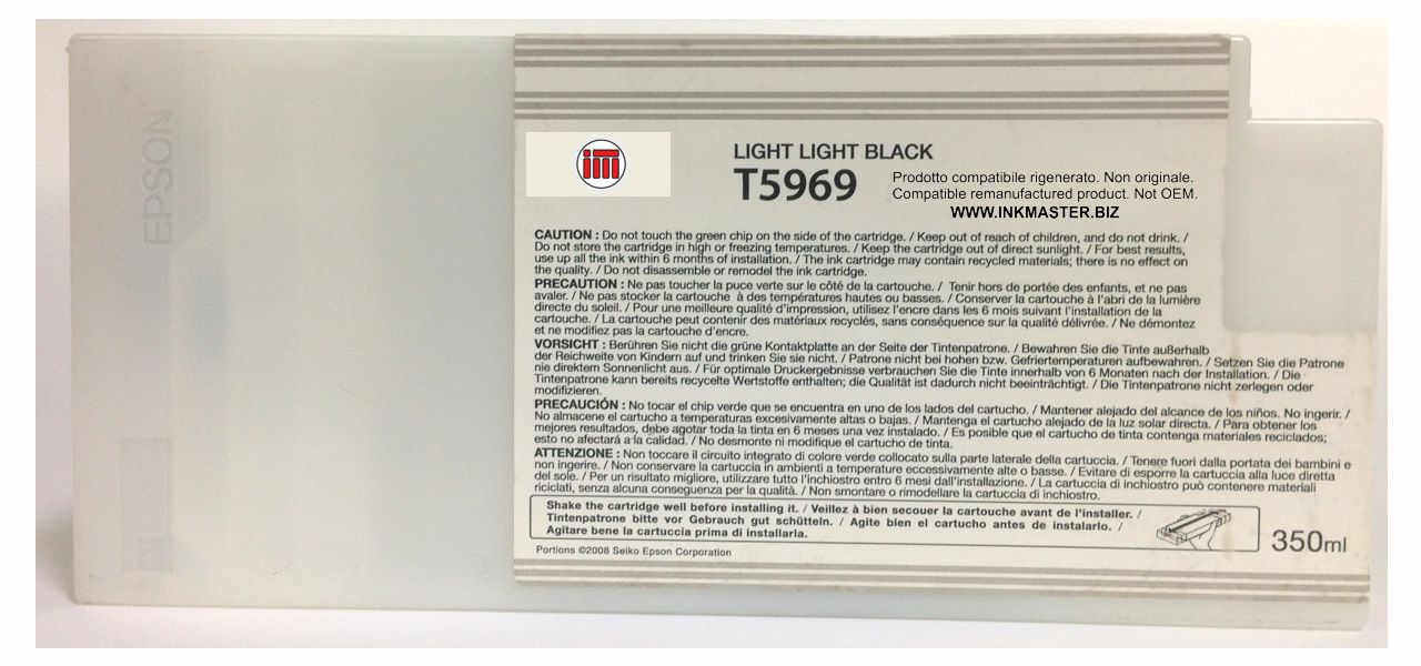 Cartuccia rigenerata EPSON T5969 LIGHT LIGHT BLACK per Epson Stylus Pro 7700 7890 7900 9700 9890 9900