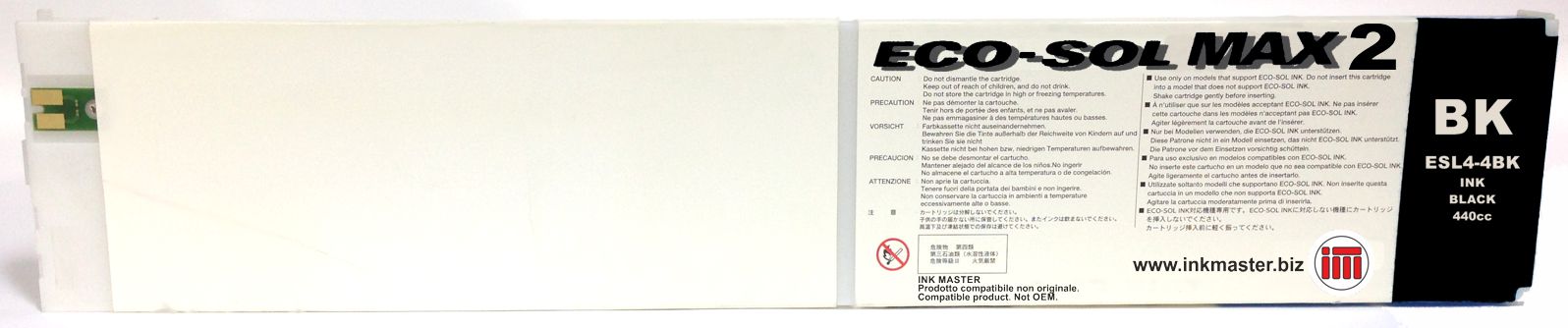Cartuccia rigenerata ROLAND ECO-SOL MAX 2 BLACK per ROLAND BN-20 RF-640 SP-300i SP-540i VS-300i VS-540i VS-640i XF-640 XR-640