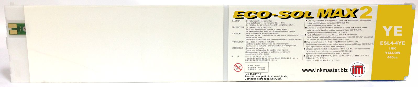 Cartuccia rigenerata ROLAND ECO-SOL MAX 2 YELLOW per ROLAND BN-20 RF-640 SP-300i SP-540i VS-300i VS-540i VS-640i XF-640 XR-640