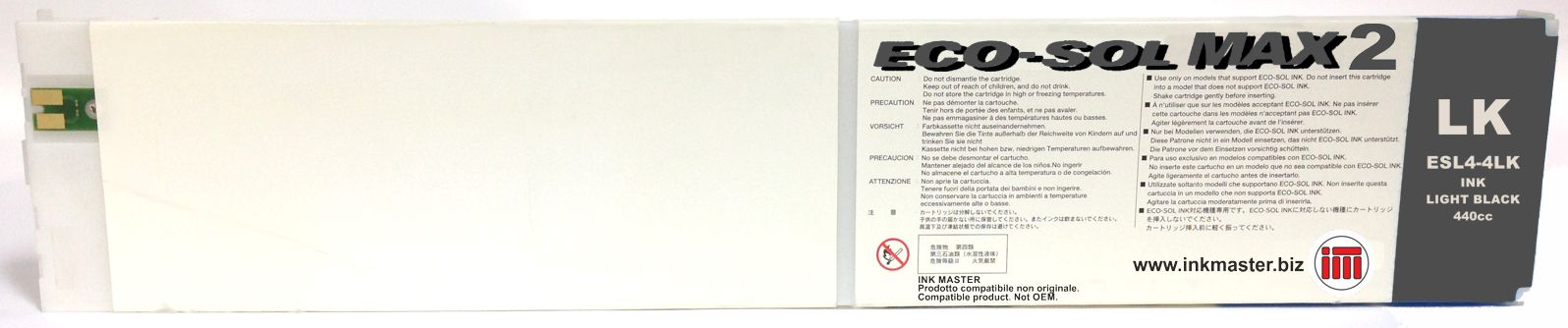 Cartuccia rigenerata ROLAND ECO-SOL MAX 2 LIGHT BLACK per ROLAND BN-20 RF-640 SP-300i SP-540i VS-300i VS-540i VS-640i XF-640 XR-640