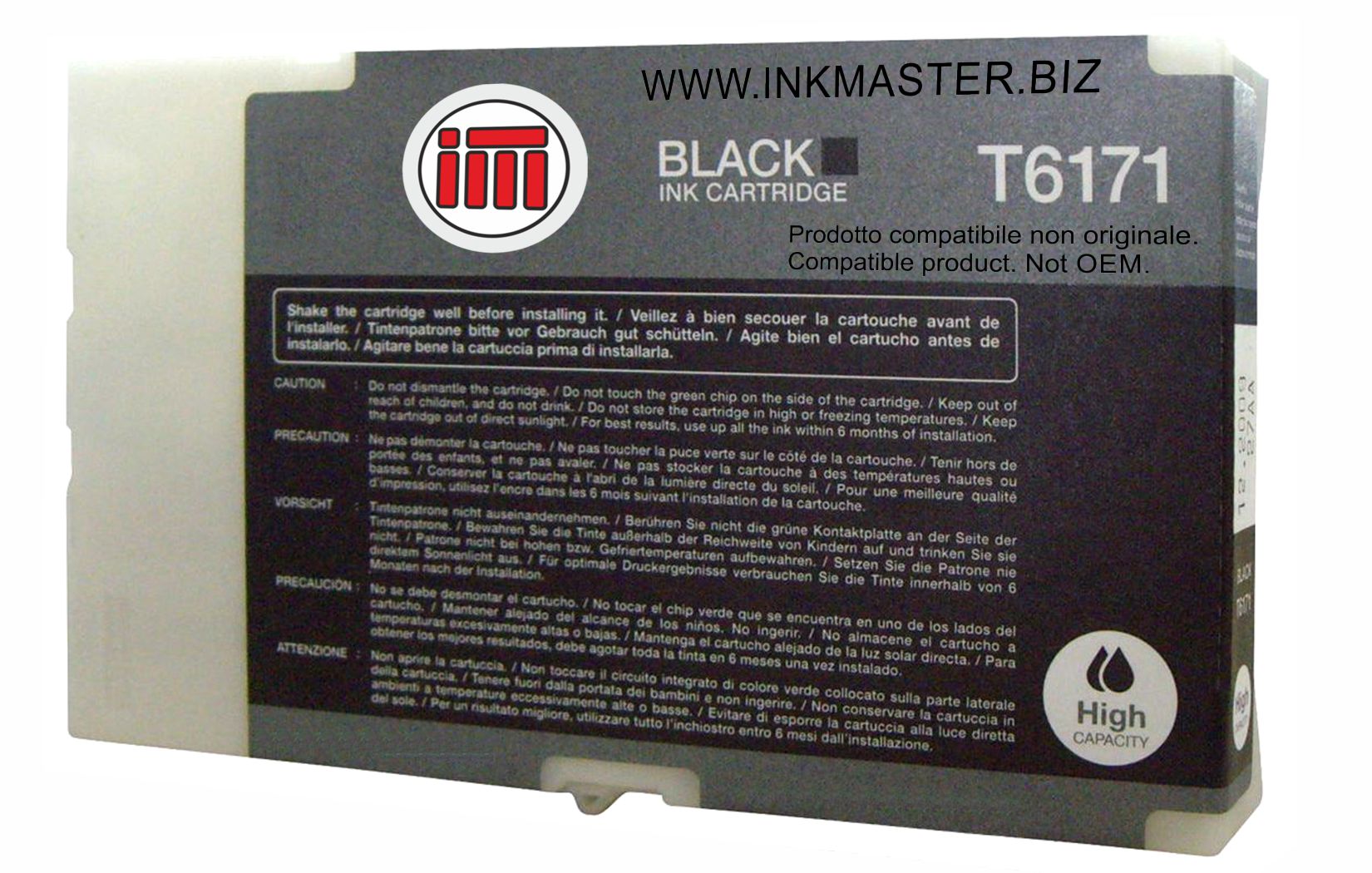 Cartuccia rigenerata EPSON T6171 BLACK per Epson B-500DN B-510DN B500 B510