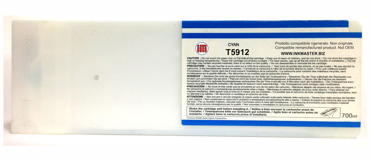 Cartuccia rigenerata EPSON T5912 CYAN per Epson Stylus Pro 11880