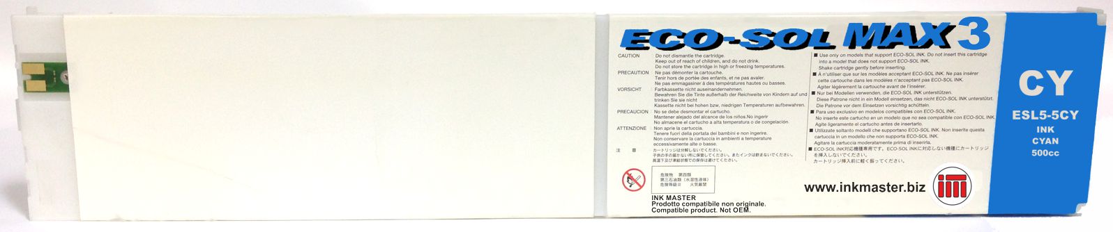 Cartuccia rigenerata ROLAND ECO-SOL MAX 3 CYAN per ROLAND BN-20 RF-640 SP-300i SP-540i VS-300i VS-540i VS-640i XR-640
