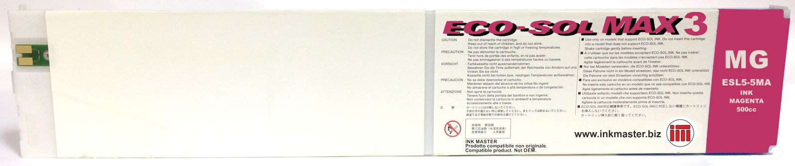 Cartuccia rigenerata ROLAND ECO-SOL MAX 3 MAGENTA per ROLAND BN-20 RF-640 SP-300i SP-540i VS-300i VS-540i VS-640i XR-640