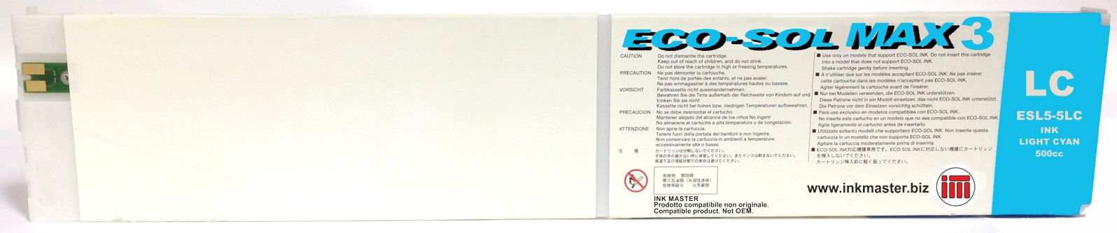 Cartuccia rigenerata ROLAND ECO-SOL MAX 3 LIGHT CYAN per ROLAND BN-20 RF-640 SP-300i SP-540i VS-300i VS-540i VS-640i XR-640