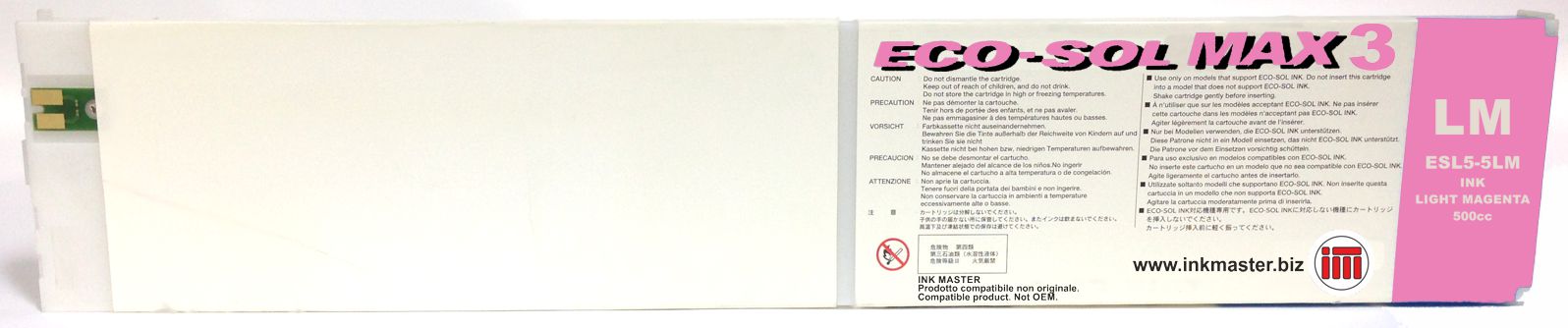 Cartuccia rigenerata ROLAND ECO-SOL MAX 3 LIGHT MAGENTA per ROLAND BN-20 RF-640 SP-300i SP-540i VS-300i VS-540i VS-640i XR-640