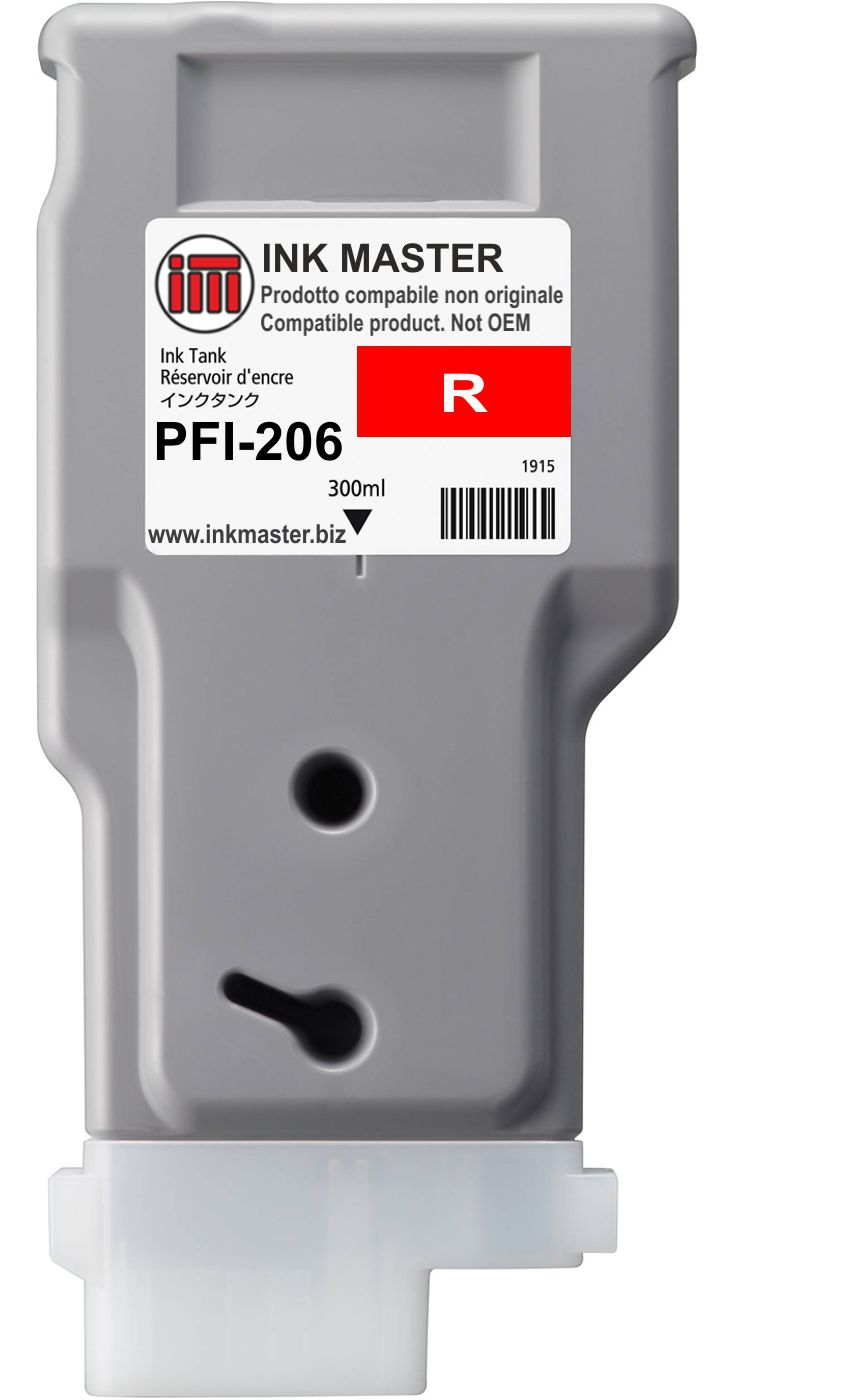 Cartuccia rigenerata CANON PFI-206 RED per Canon IPF 6400 6400SE 6450