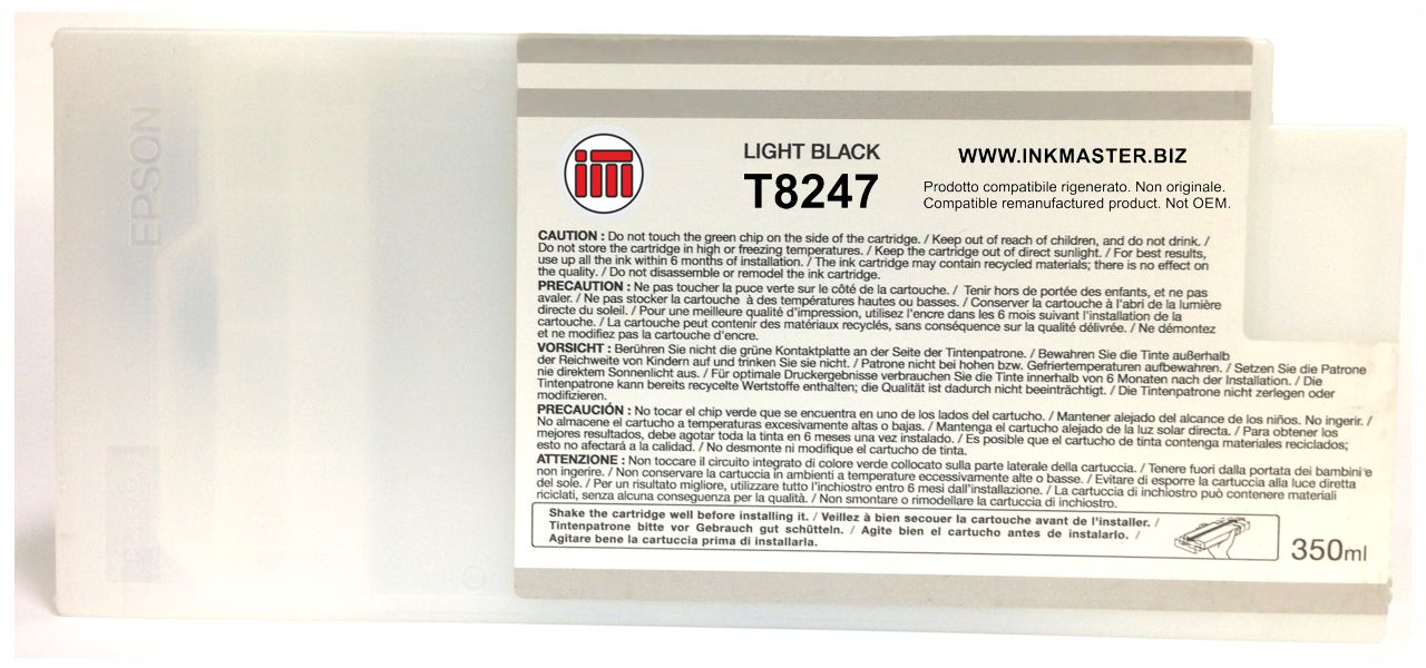 Cartuccia rigenerata EPSON T8247 LIGHT BLACK per Epson SC P6000 P7000 P8000 P9000 P7000V P9000V