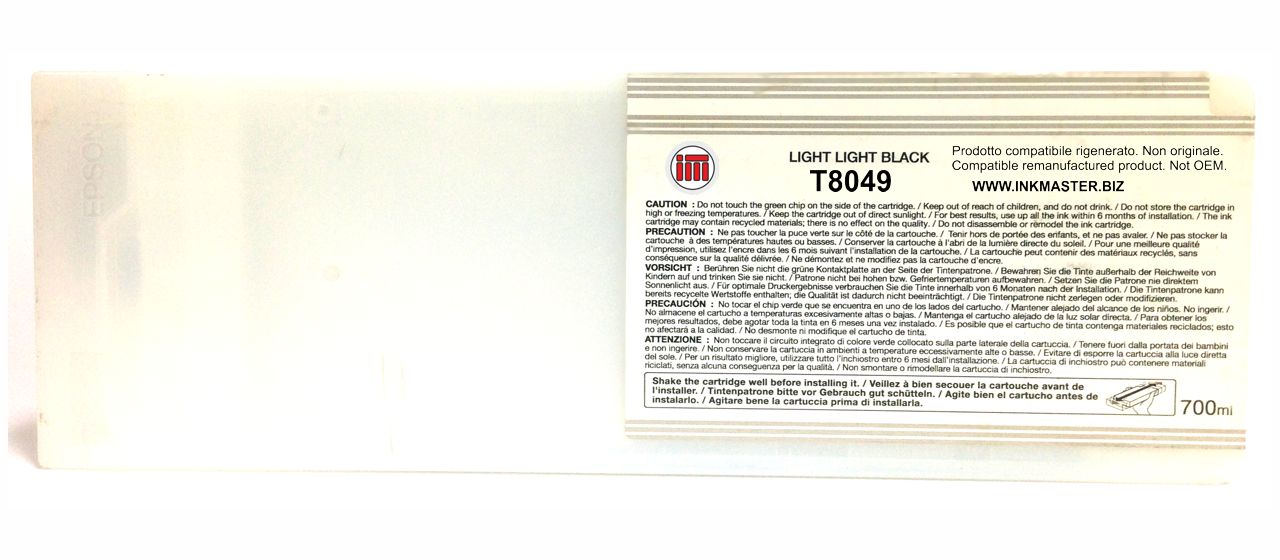 Cartuccia rigenerata EPSON T8049 LIGHT LIGHT BLACK per Epson SC P6000 P7000 P8000 P9000