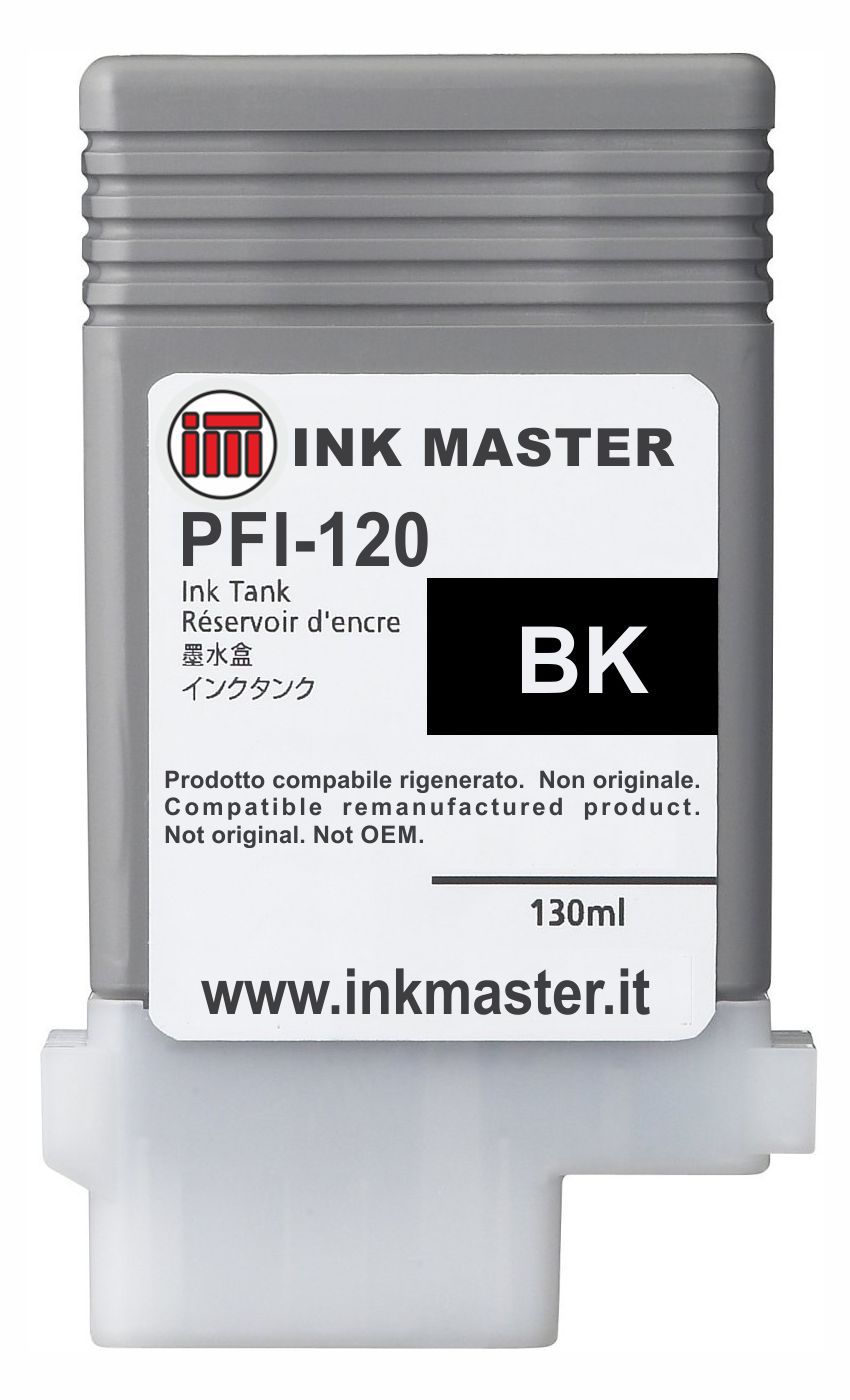 Cartuccia rigenerata CANON PFI-120 BLACK per Canon IPF TM-200 TM-205 TM-300 TM-305 GP-200 GP-300